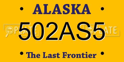 502AS5 Alaska License Plate