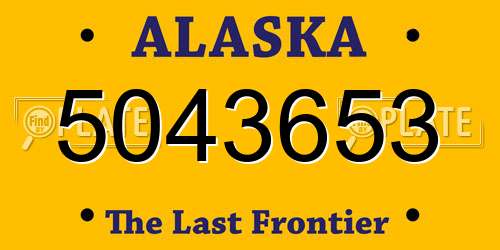5043653 Alaska License Plate