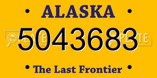 5043683 Alaska License Plate