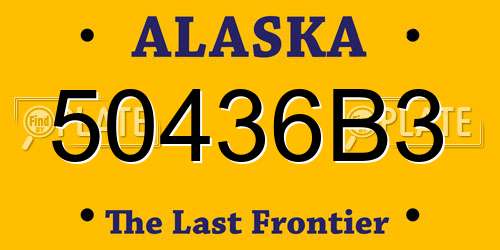 50436B3 Alaska License Plate