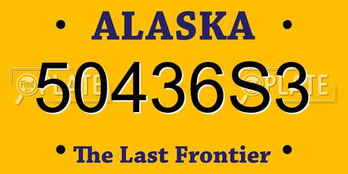 50436S3 Alaska License Plate