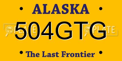 504GTG Alaska License Plate