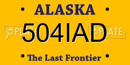 504IAD Alaska License Plate