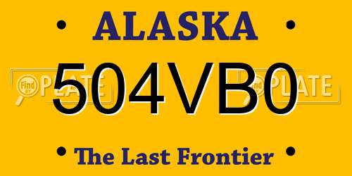 504VB0 Alaska License Plate