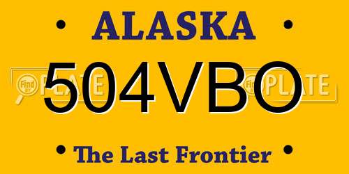 504VBO Alaska License Plate