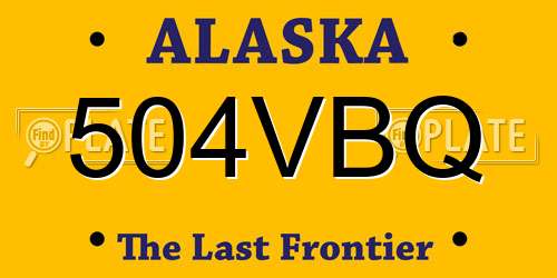 504VBQ Alaska License Plate