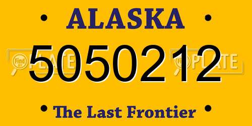 5050212 Alaska License Plate
