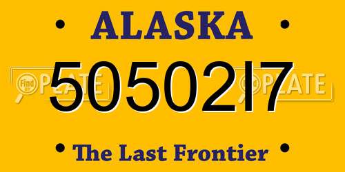 50502I7 Alaska License Plate