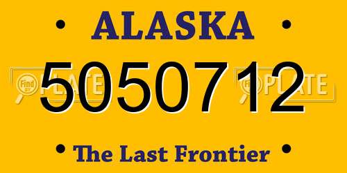 5050712 Alaska License Plate