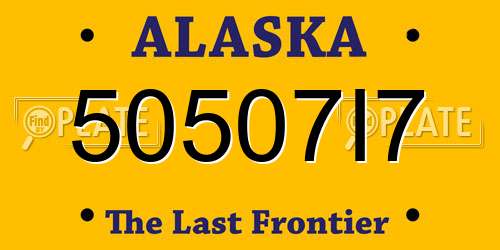 50507I7 Alaska License Plate