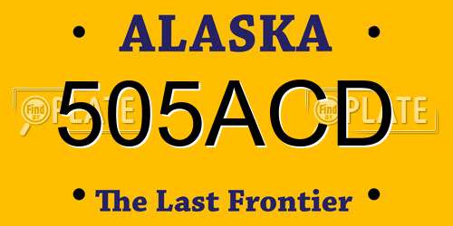 505ACD Alaska License Plate