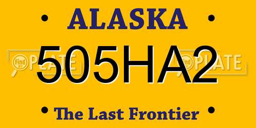 505HA2 Alaska License Plate