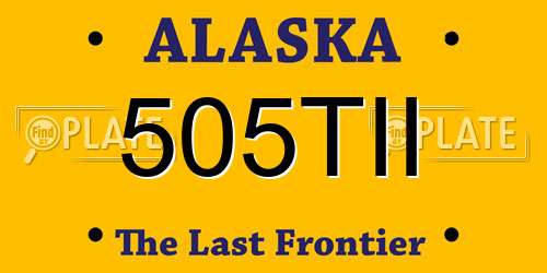 505TII Alaska License Plate