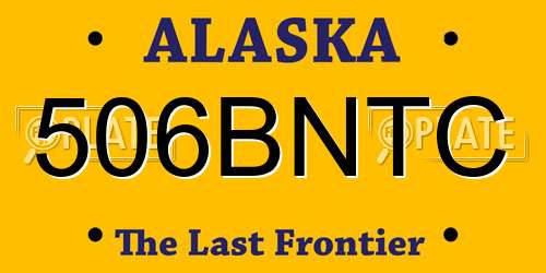 506BNTC Alaska License Plate