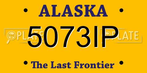 5073IP Alaska License Plate