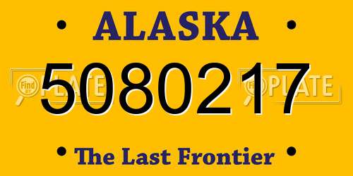 5080217 Alaska License Plate