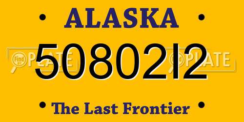 50802I2 Alaska License Plate
