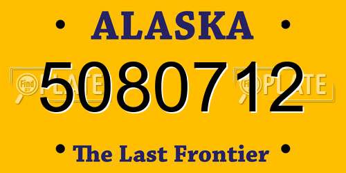 5080712 Alaska License Plate