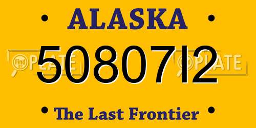 50807I2 Alaska License Plate