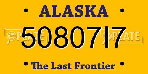 50807I7 Alaska License Plate