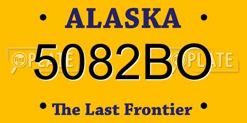 5082BO Alaska License Plate