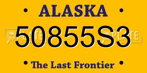 50855S3 Alaska License Plate