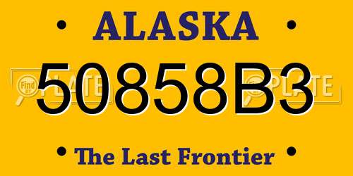 50858B3 Alaska License Plate