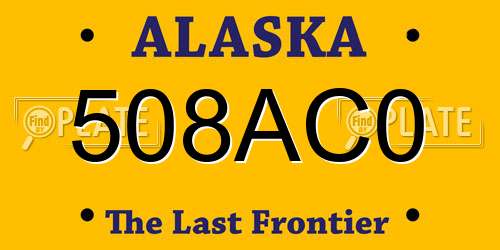 508AC0 Alaska License Plate