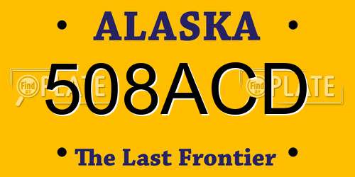 508ACD Alaska License Plate