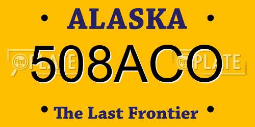 508ACO Alaska License Plate