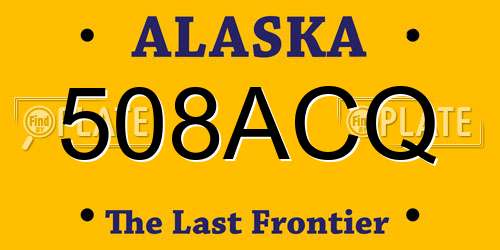 508ACQ Alaska License Plate