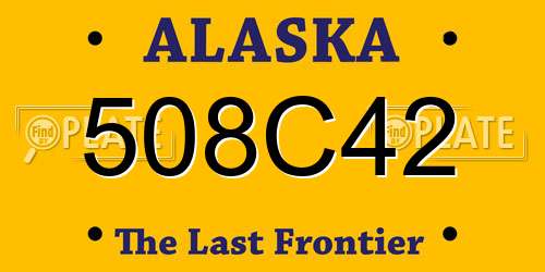 508C42 Alaska License Plate