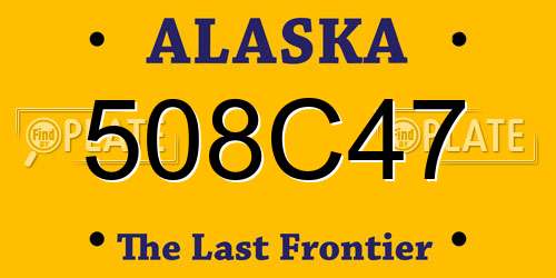508C47 Alaska License Plate