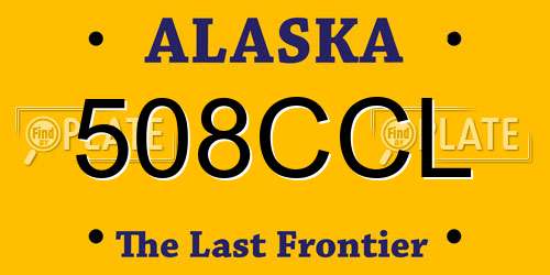 508CCL Alaska License Plate