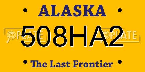 508HA2 Alaska License Plate