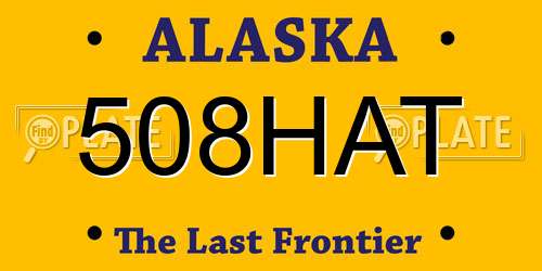 508HAT Alaska License Plate