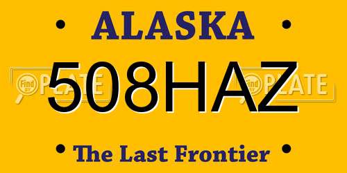 508HAZ Alaska License Plate