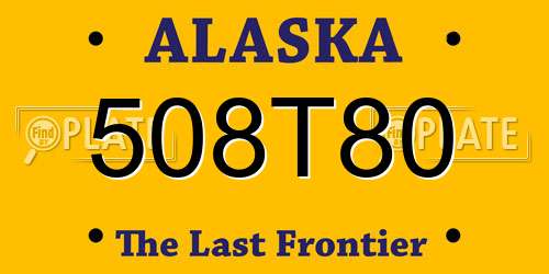 508T80 Alaska License Plate