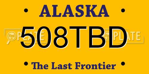 508TBD Alaska License Plate
