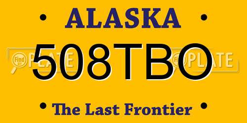 508TBO Alaska License Plate