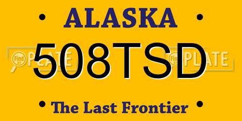 508TSD Alaska License Plate