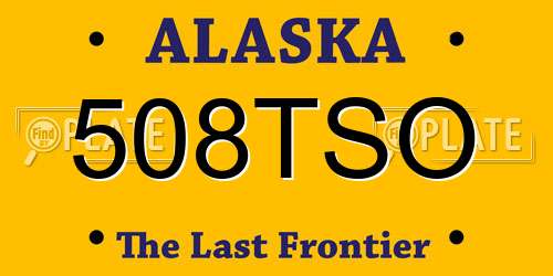 508TSO Alaska License Plate