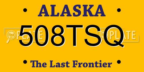 508TSQ Alaska License Plate