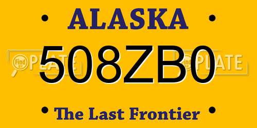 508ZB0 Alaska License Plate