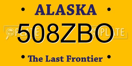 508ZBO Alaska License Plate