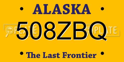 508ZBQ Alaska License Plate