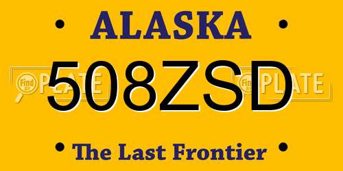 508ZSD Alaska License Plate