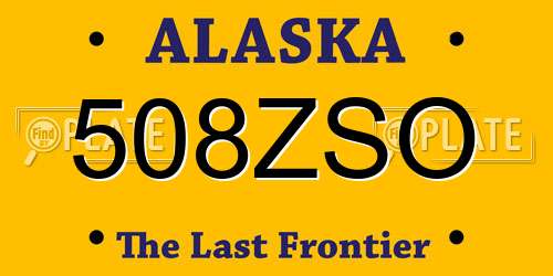 508ZSO Alaska License Plate