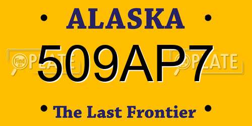 509AP7 Alaska License Plate