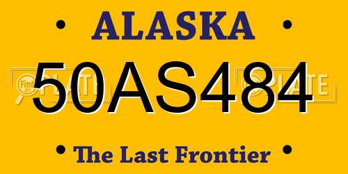 50AS484 Alaska License Plate